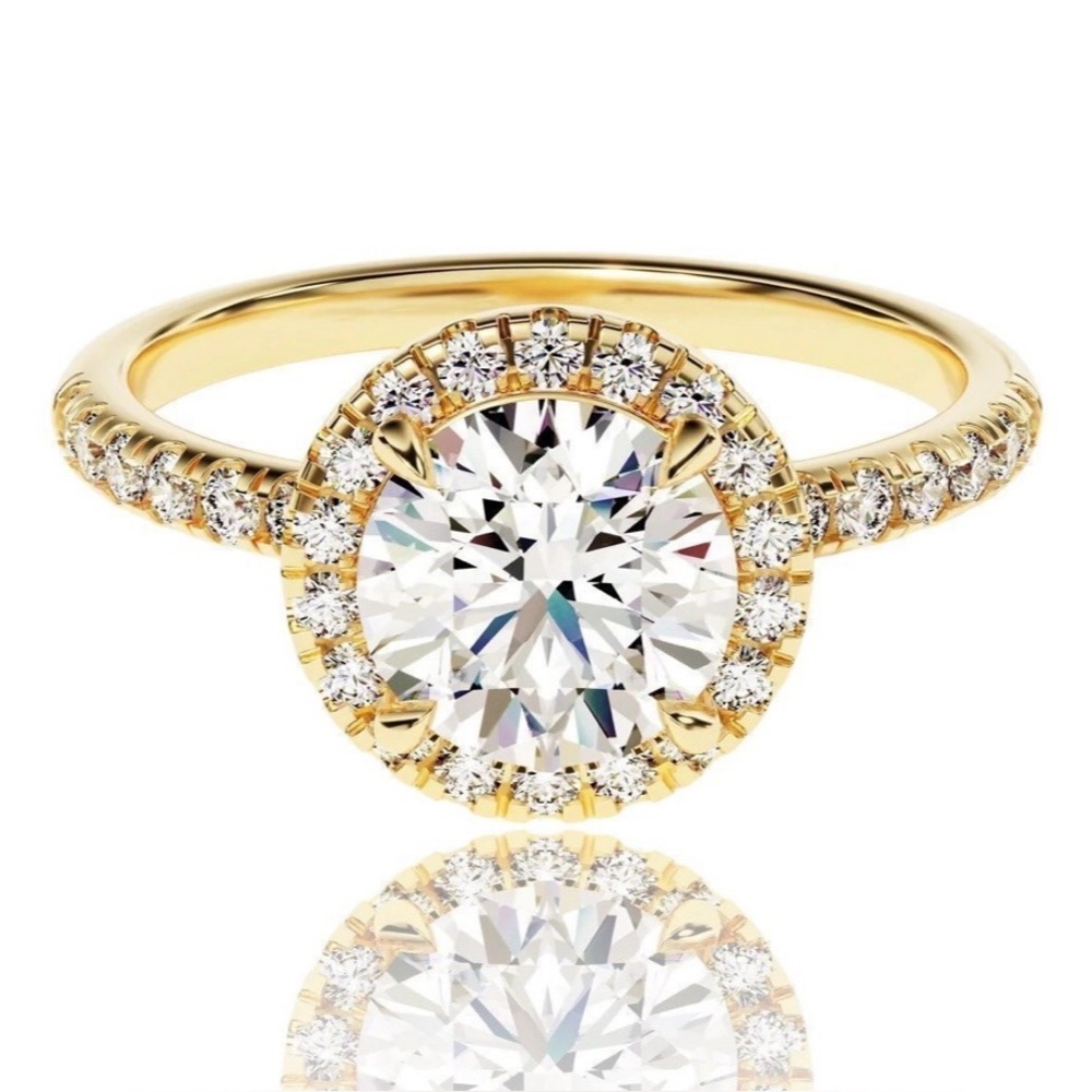 1.25CT Diamond Halo Ring in 14K Gold